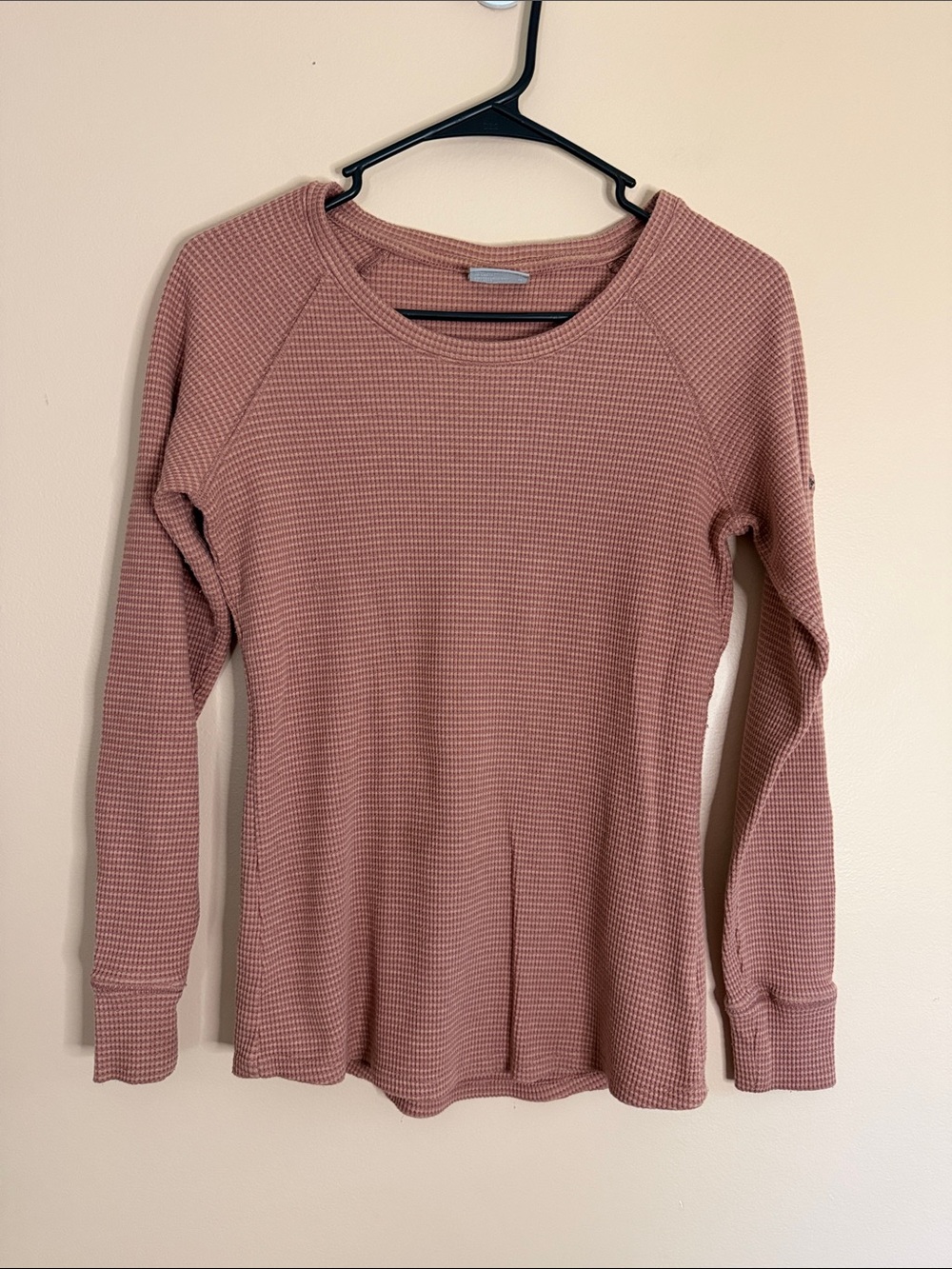 Columbia Mauve Long Sleeve Waffle Knit Top